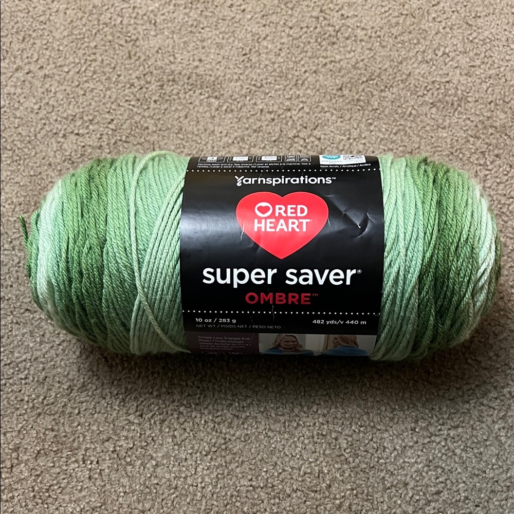 Red Heart Super Saver Ombre Yarn - Green